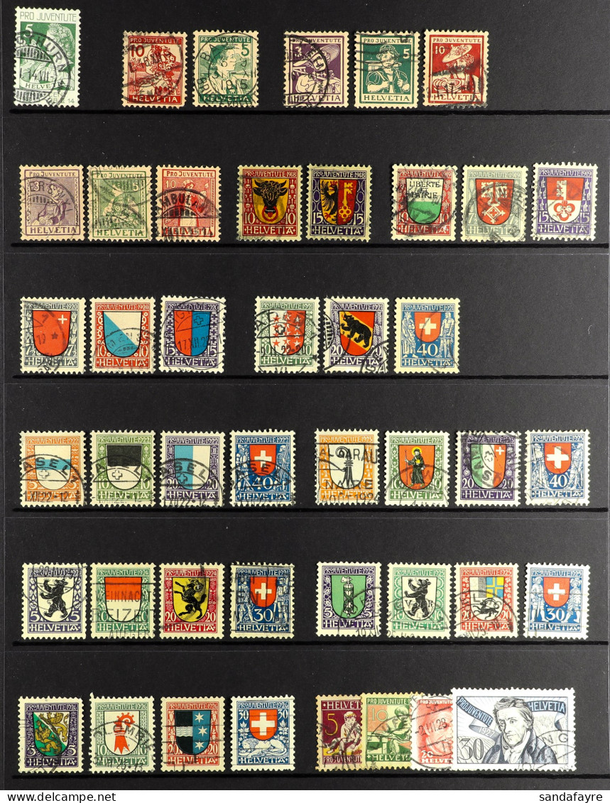 1913 - 1938 COMPLETE PRO JUVENTUTE COLLECTION Of Fine Used Sets, From The 1913 5 + 5c Green To The 1938 Set.Â Stc â‚¬100 - Other & Unclassified