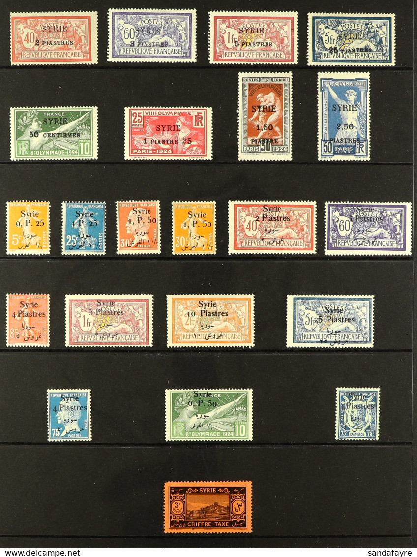 1924 - 1930 NEVER HINGED MINT COLLECTION Of Regular & Air Post Issues, On Protective Pages. Note 1924 'Syria' Opt'd To 2 - Syrie