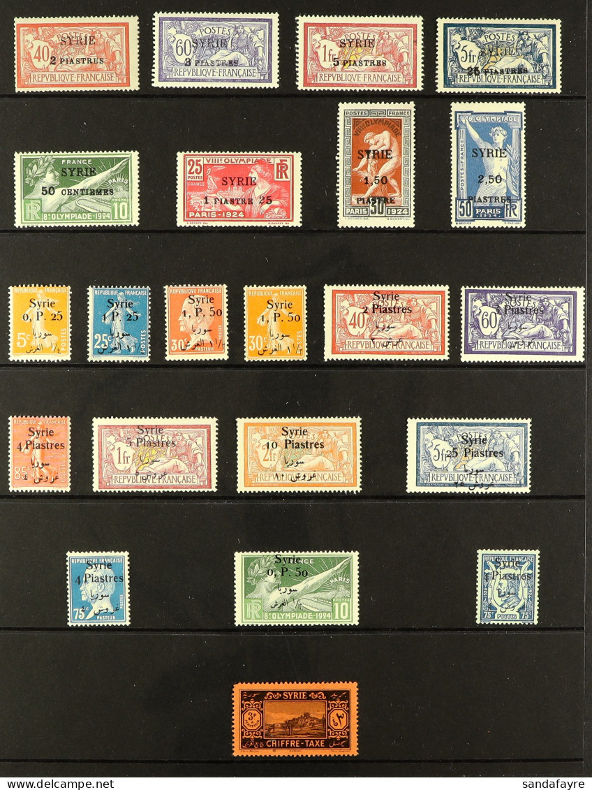 1924 - 1930 NEVER HINGED MINT COLLECTION Of Regular & Air Post Issues, On Protective Pages. Note 1924 'Syria' Opt'd To 2 - Siria