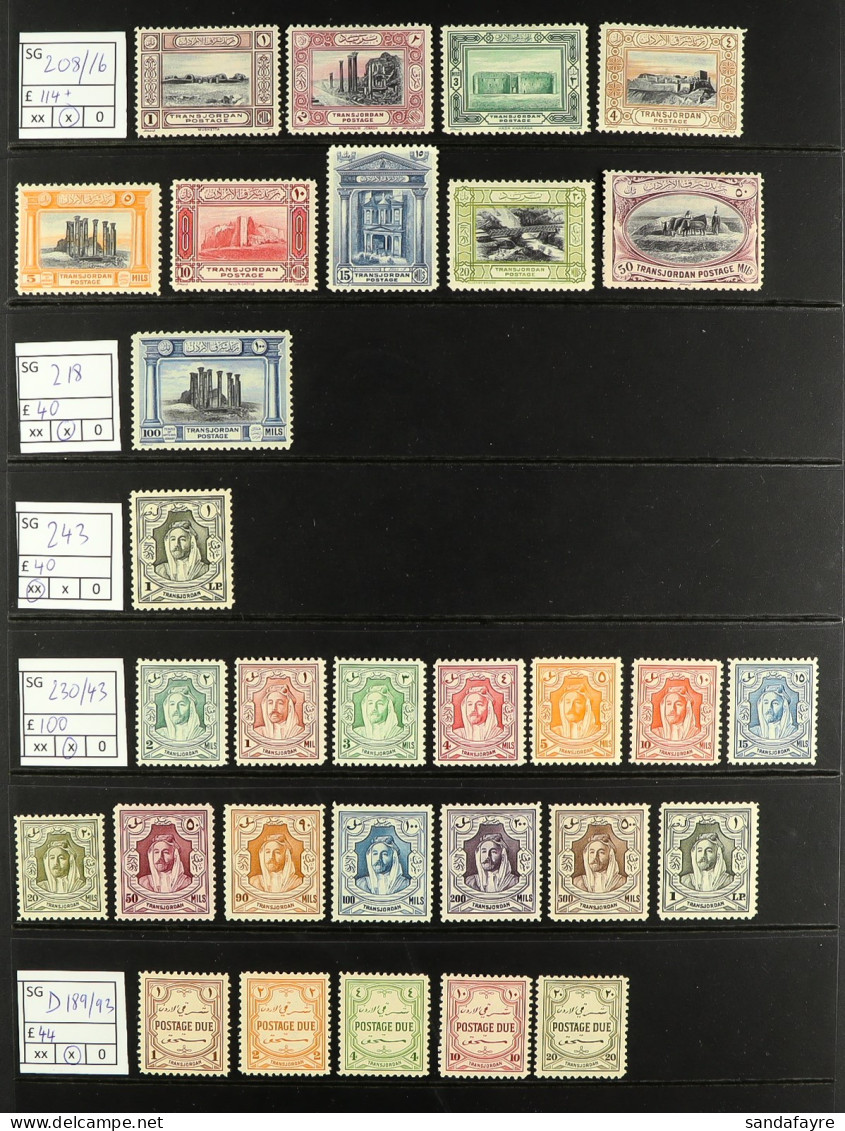 1923-1944 FINE MINT SELECTION On Pages, Includes 1923 (May) 5m Opt, 1928 90m & 100m Constitution Blocks Of 4 NHM, 1930 L - Jordanie