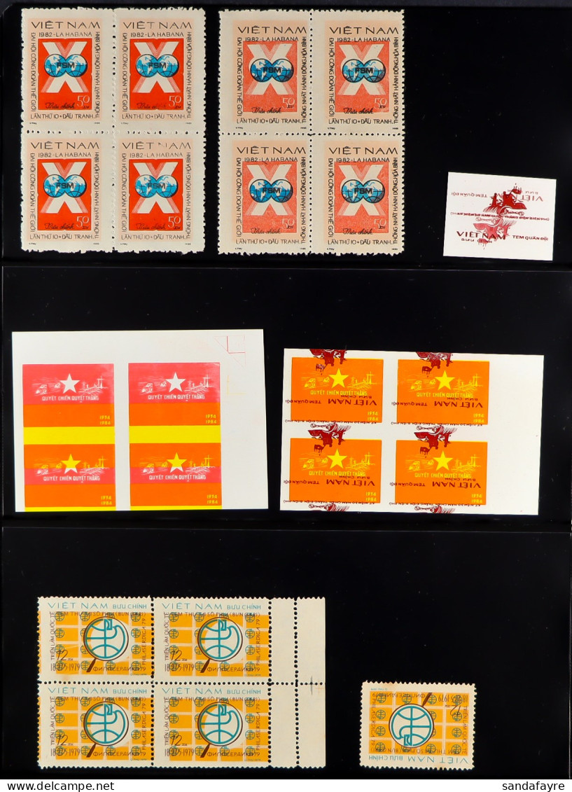 VARIETIES, ERRORS, PROOFS, IMPERFS & BLOCKS Mostly 1980's Never Hinged Mint (many No Gum As Issued) Assembly On Stock Pa - Vietnam