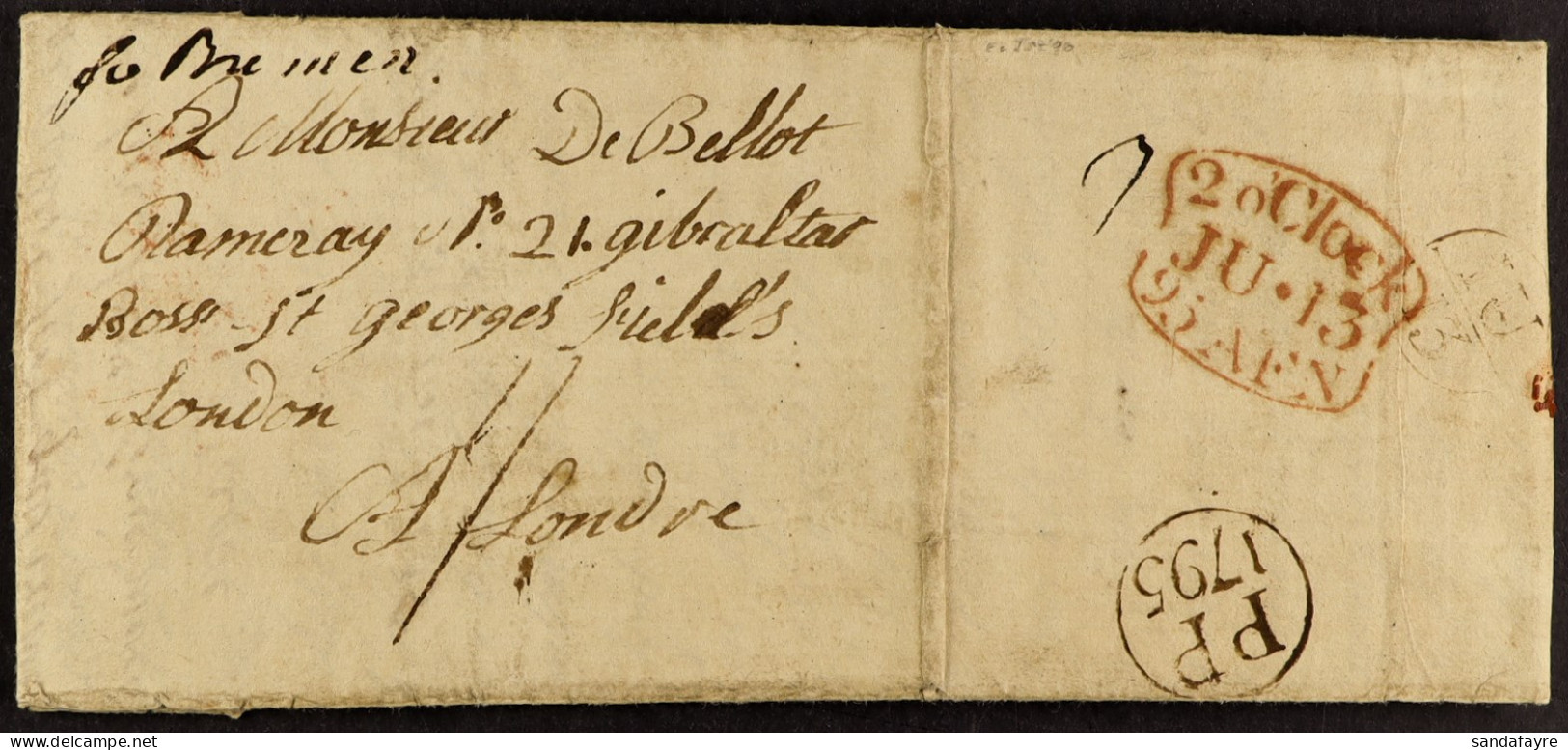 STAMP - 1795 (3 Jun) EL From Frankfurt To London With Superb Strike Of The Circular 'PP / 1795' Foreign Office Hand Stam - ...-1840 Prephilately