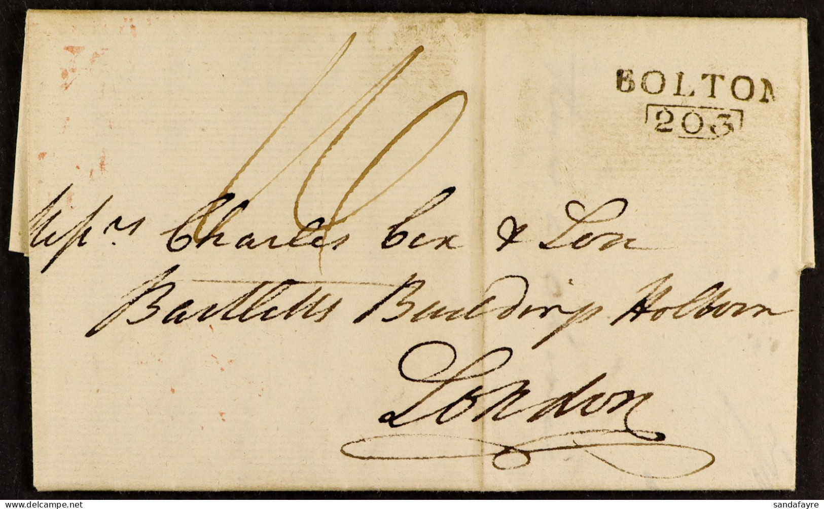 STAMP - 1807 (3 Sept) EL With Very Fine 'BOLTON / 203' - ...-1840 Préphilatélie