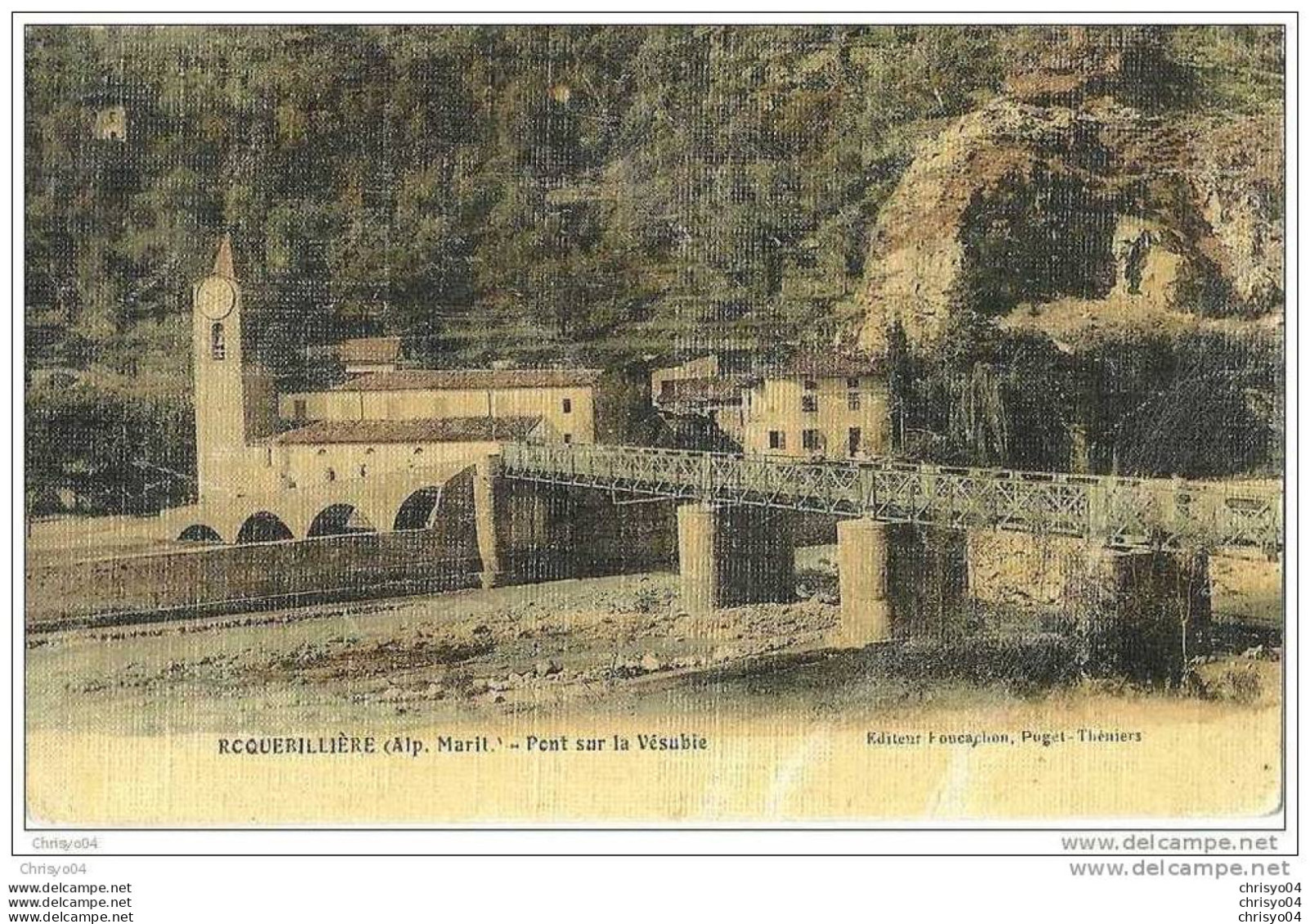 010me   06 ROQUEBILLIERE PONT SUR LA VESUBIE (PAPIER TOILE) - Roquebilliere