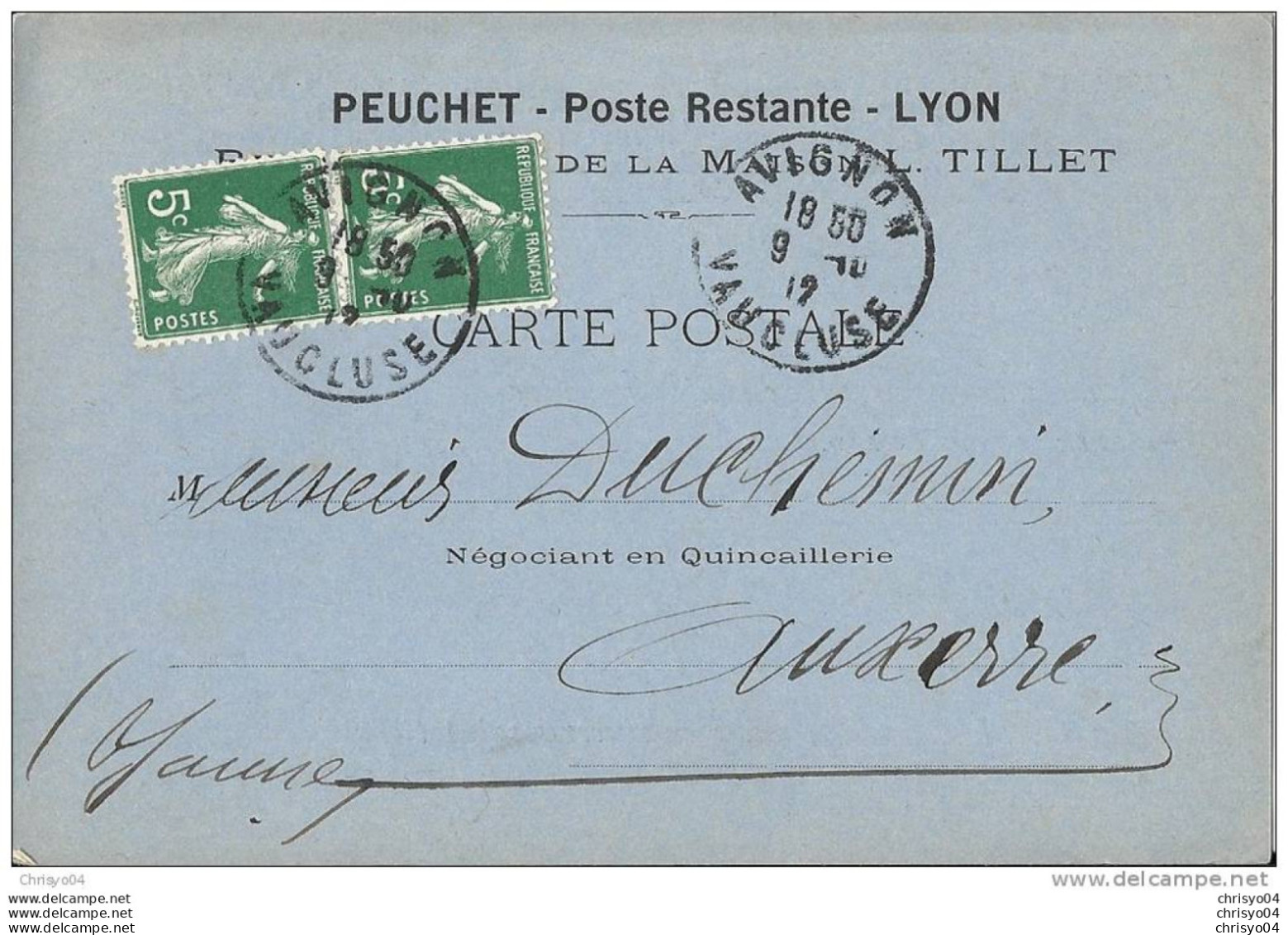 15Ve    CPA COMMERCIALE PEUCHET LYON ARTICLES FONTE ET FERRONNERIE DE BATIMENT ET DE MENAGE - Mercaderes