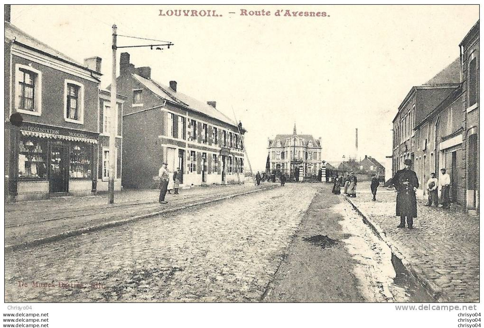 13G       59 LOUVROIL ROUTE D' AVESNES (CACHET DU 145eme D' INFANTERIE AU V°) EN TBE - Louvroil