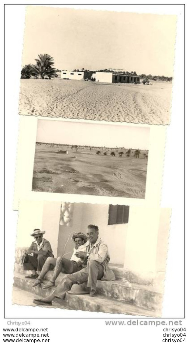 24sc   ALGERIE OUARGLA LOT DE 3 PHOTOS ORIGINALES CENTRES RECEPTEUR ET EMETTEUR ET 3 RESPONSABLES - Ouargla