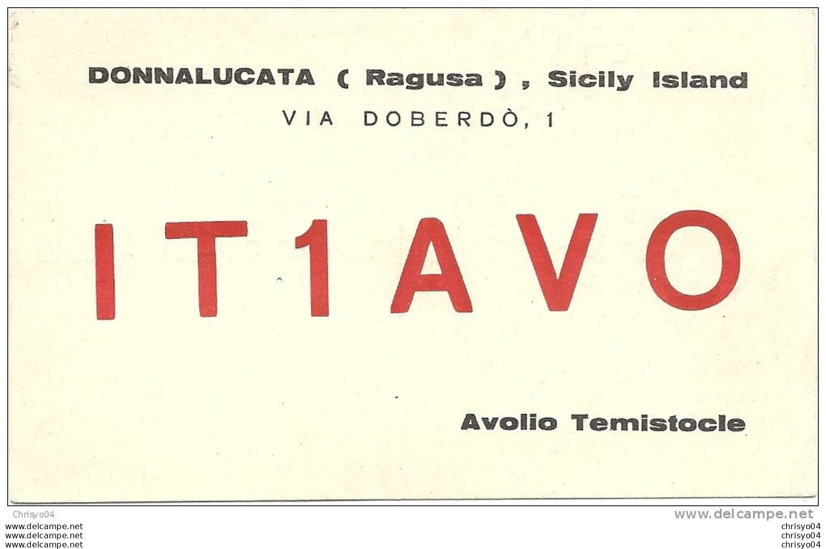 18Pt       ITALIE DONNALUCATA (RAGUSA) CARTE RADIO - Ragusa