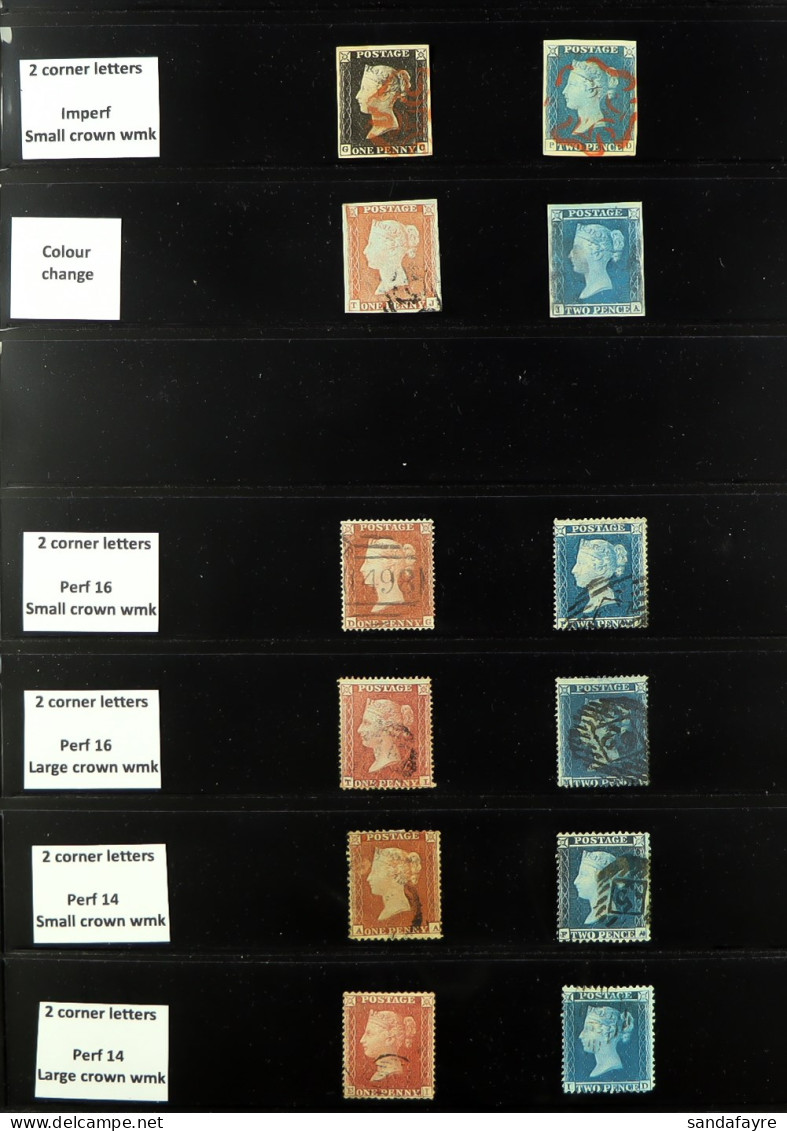 1840-1863 LINE ENGRAVED COLLECTION Incl. 1840 1d And 2d Each With Four Margins, Small Crown Perf. 16 And 14 1d And 2d, S - Autres & Non Classés