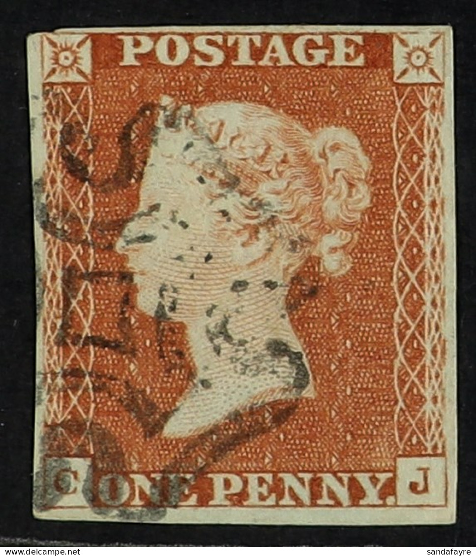 1841 1d Red-brown â€˜CJâ€™ Plate 25 With 4 Margins (just Into Top Left Corner) Cancelled By COVENTRY MALTESE CROSS. A Fi - Other & Unclassified