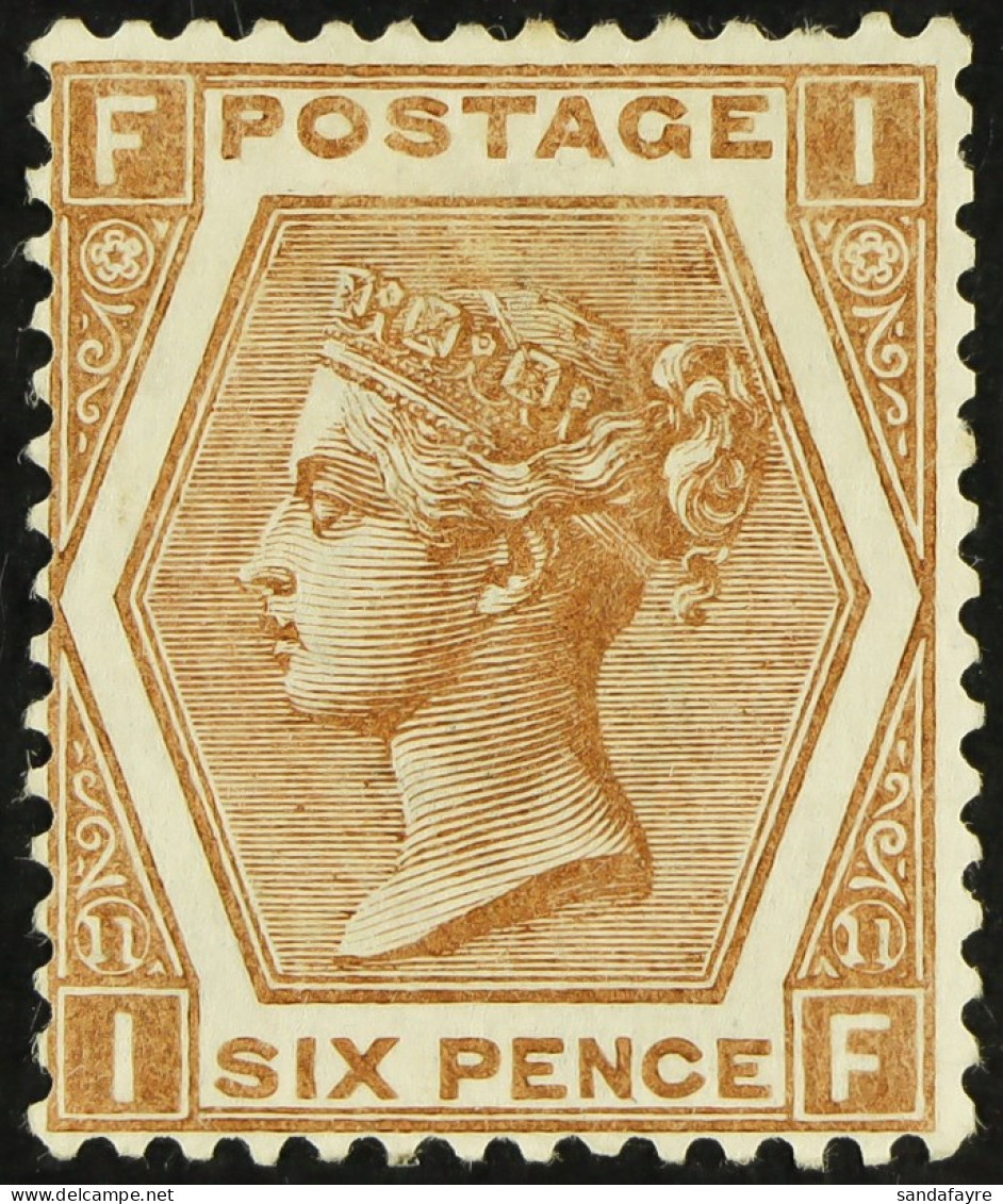 1872-73 6d Chestnut (plate 11) Wmk Spray Of Rose, SG 122a, Mint Lightly Hinged, Large Part OG. Fresh, Cat Â£800. - Other & Unclassified