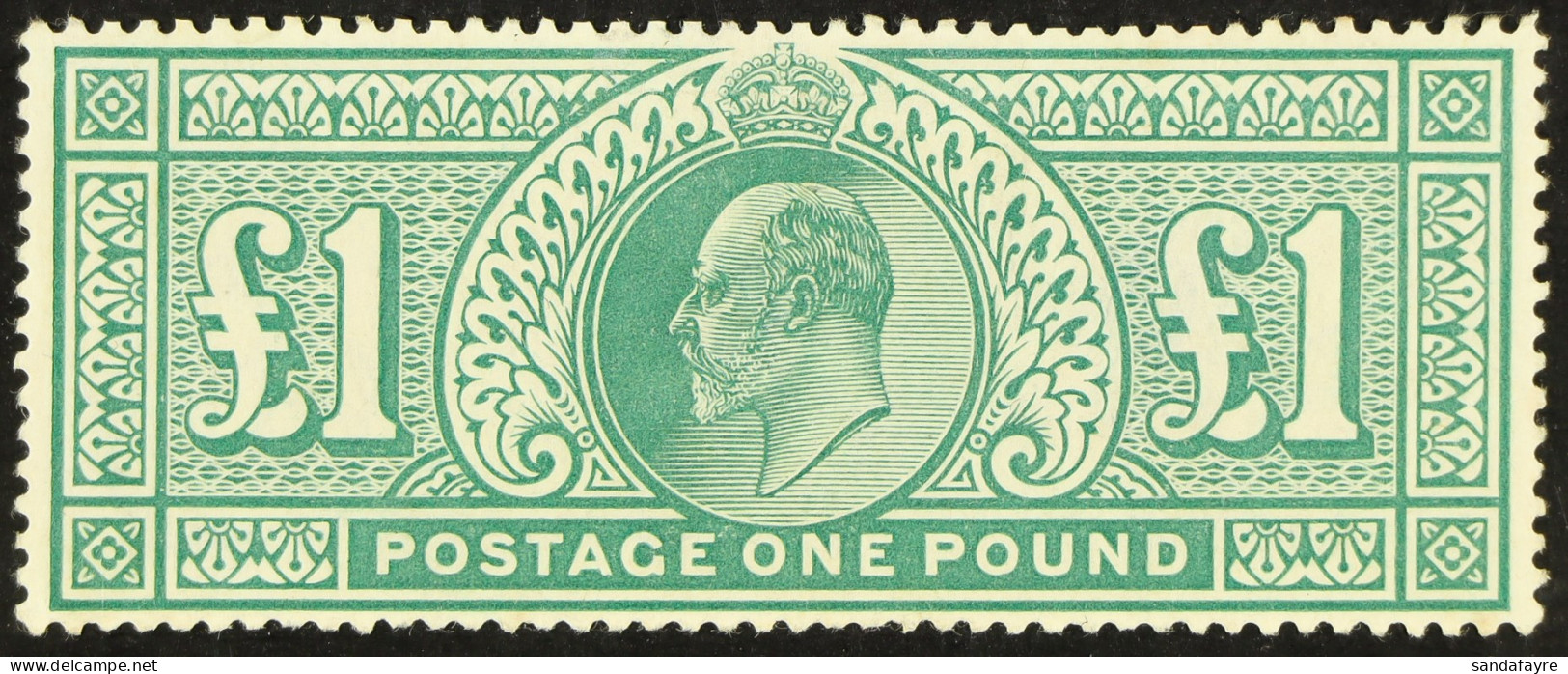 1902-10 Â£1 Dull Blue-green De La Rue Printing, SG 266, Never Hinged Mint With A Couple Of Small Gum Skips / Marks & Two - Non Classés