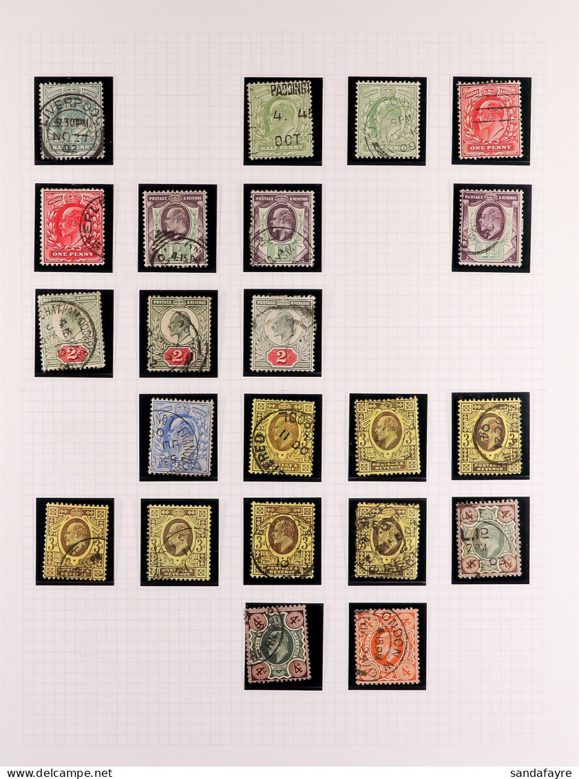 1902-12 COLLECTION Of Used Stamps On Album Pages, Note 1902-10 De La Rue Values To 10d (2), 1s (3), 2s6d (2) And 5s (2), - Ohne Zuordnung