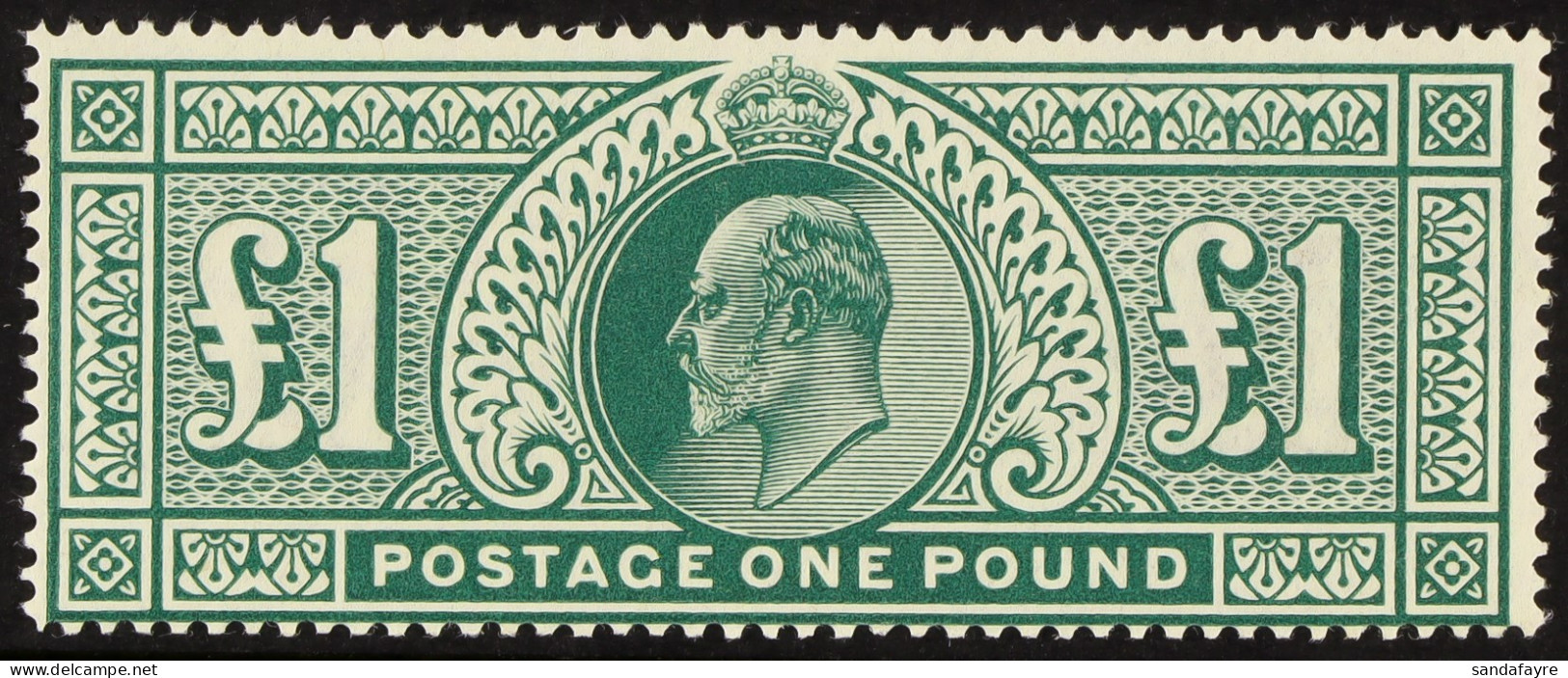 1911-13 Â£1 Deep Green, SG 320, Never Hinged Mint. Cat. Â£3000. - Ohne Zuordnung