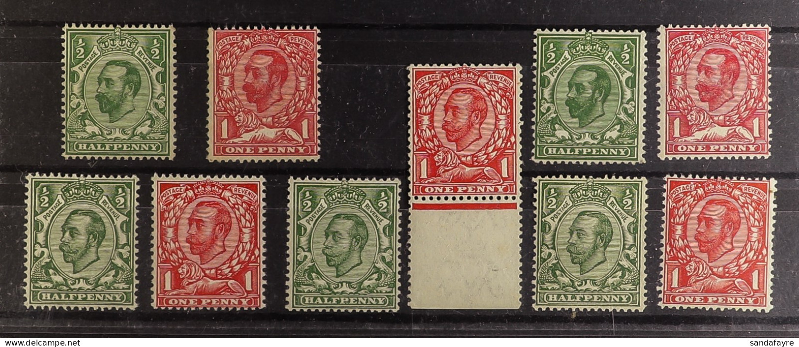1911-12 Downey Heads, Die 1A , 1B Ans Die 2, Never Hinged Mint 'set' Of The Sheet Printings, Never Hinged Mint, As Cheap - Unclassified