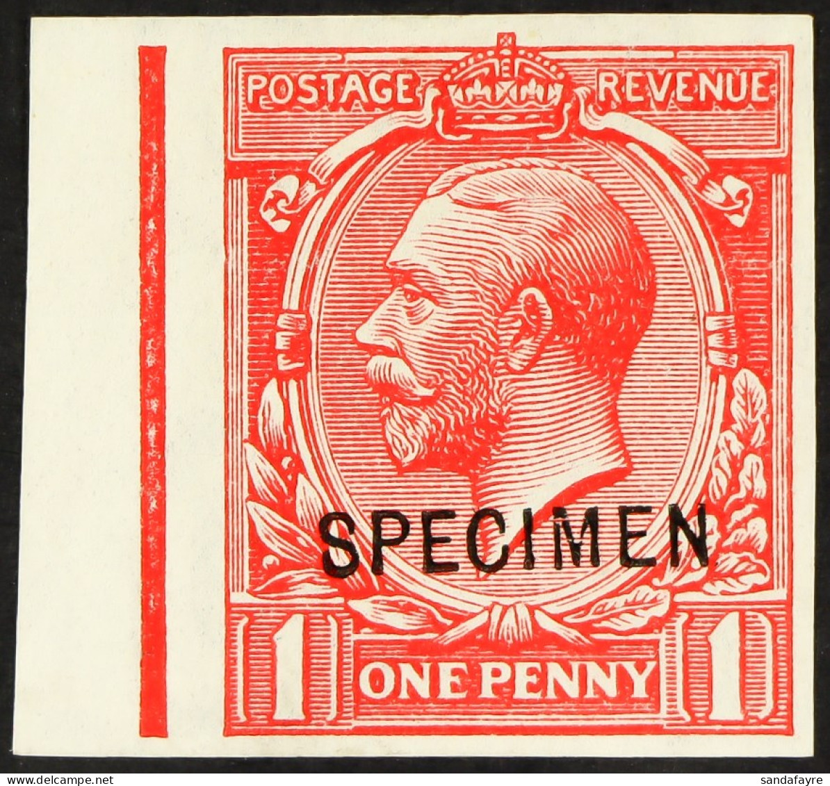 1912-24 1d Red Imperforate With Type 26 'SPECIMEN', Spec N16(1)u, Fine Mint. Cat Â£90. - Unclassified