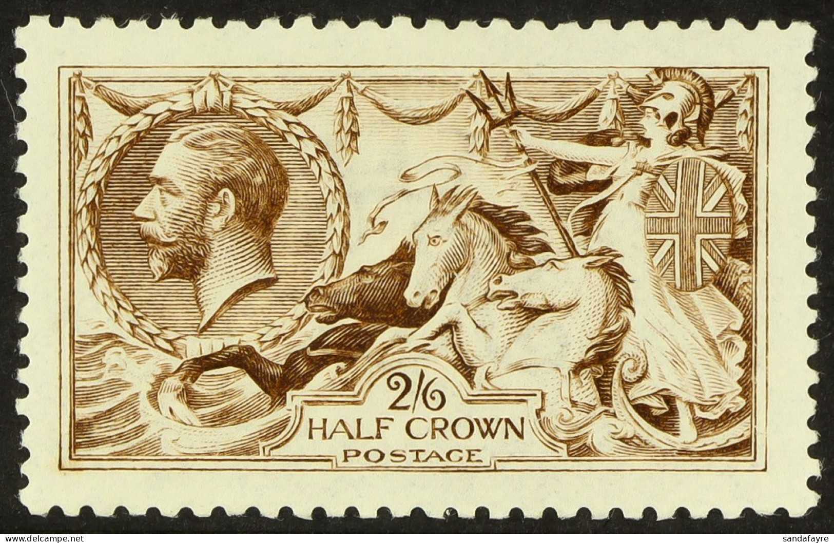 1914 2s.6d Yellow-brown Seahorse, SG 406, Never Hinged Mint. Cat. Â£550 - Zonder Classificatie