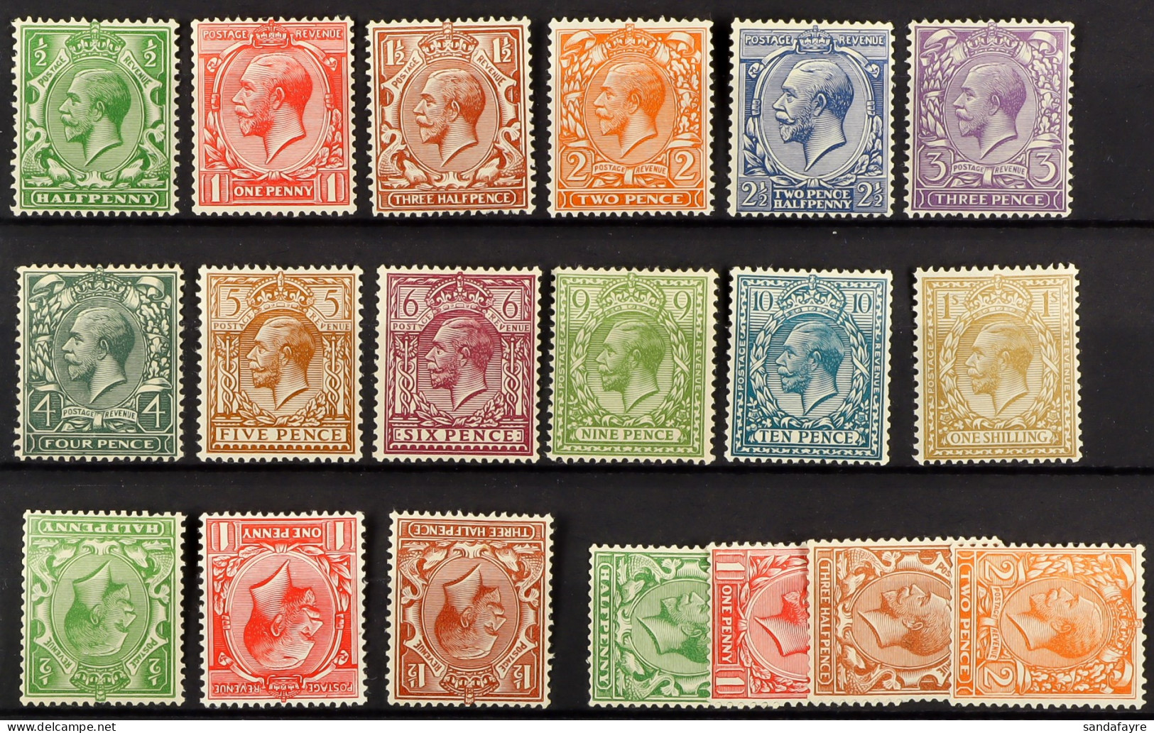 1924-26 Block Cypher Set, Plus Inverted And Sideways Sets, Never Hinged Mint. Cat. Â£540. (19 Stamps) - Non Classés