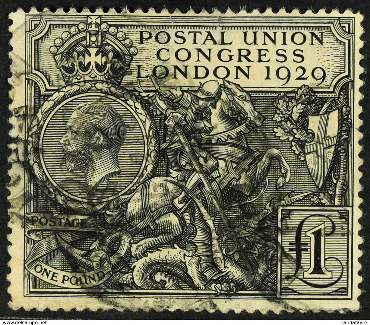 1929 Â£1 Black PUC, SG 438, Used, Small Repaired Tear & Thin. - Ohne Zuordnung