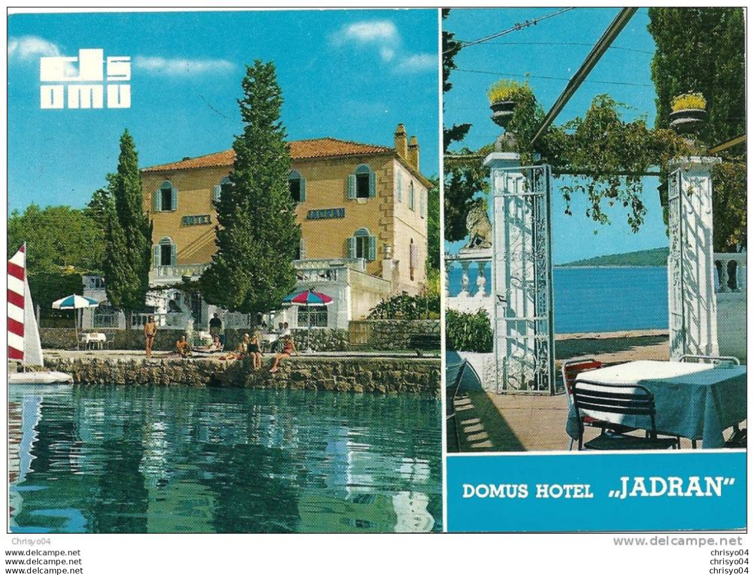 10MéE         YOUGOSLAVIE NJIVICE DOMUS HOTEL JADRAN - Jugoslawien