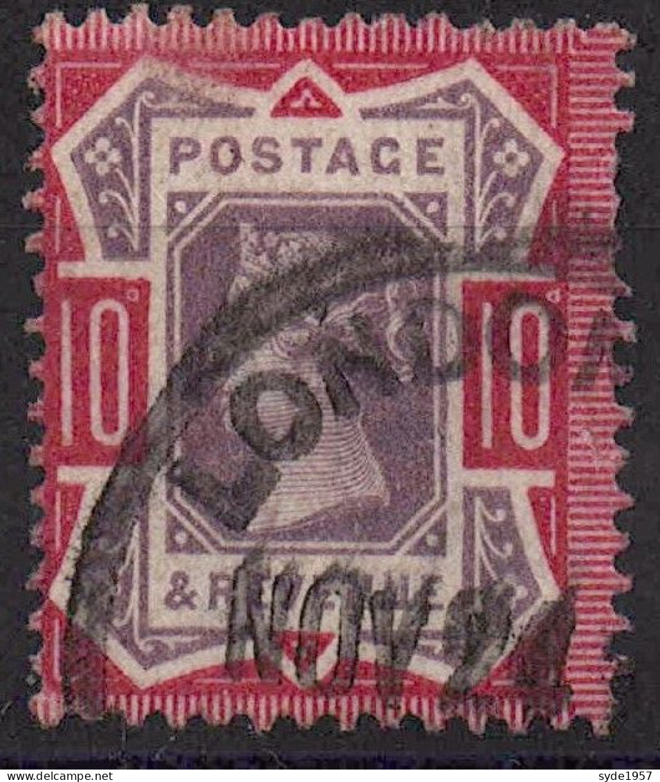 Grande Bretagne -CINQUANTENAIRE DU Règne DE VICTORIA 10 P ROUGE CARMIN ET VIOLET BRUN Oblitéré Y&T 102 Mi 96 1887-1900 - Used Stamps