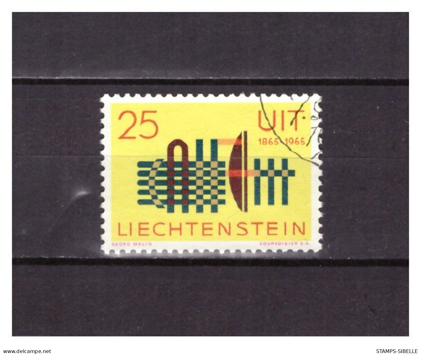 LIECHTENSTEIN   . N °  404  .   25  R   U.I.T.        OBLITERE    .  SUPERBE . - Used Stamps