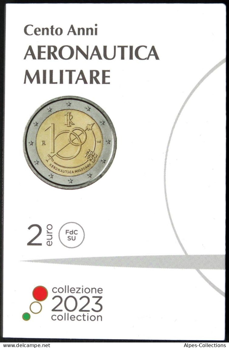 IT20023.3 - COINCARD ITALIE - 2023 - 2 Euros Comm. 100ème Anniv Armée De L’Air - Italie