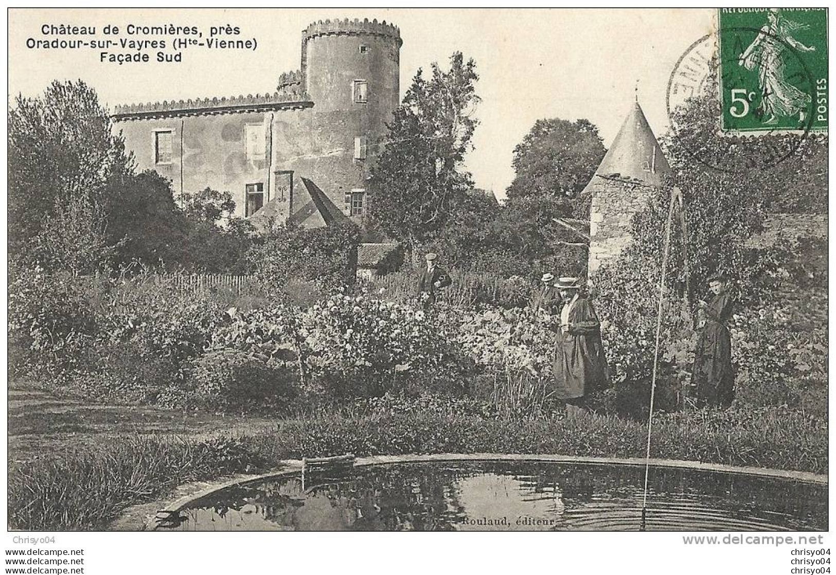 210Mq   87 Prés De Oradour Sur Vayres Chateau De Cromieres Façade Sud Animée Bassin - Oradour Sur Vayres