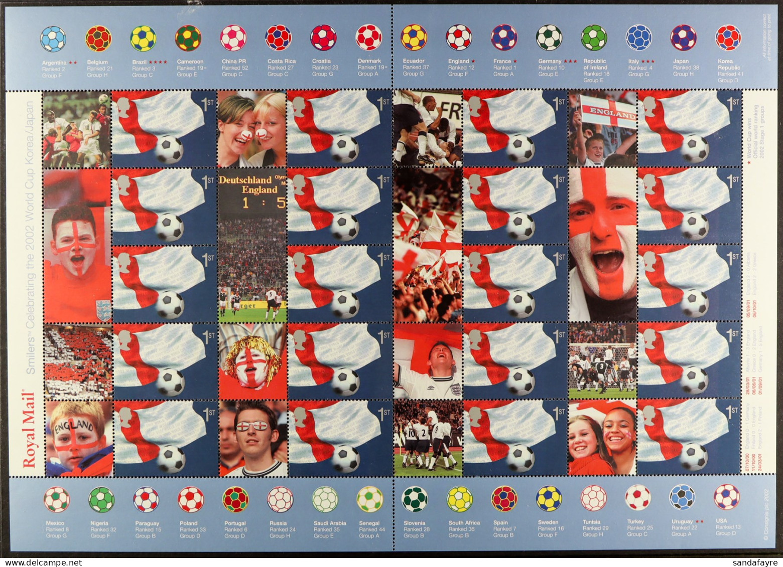 2002 SMILER SHEETS World Cup, Dennis The Menace And Father Christmas, SG LS8/10, Never Hinged Mint, Face Value Â£75. (3  - Other & Unclassified