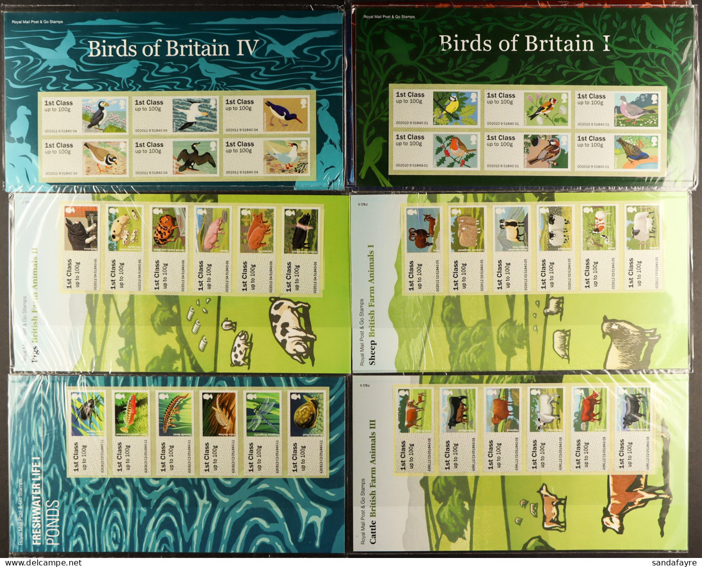 POST & GO PACKS. 20 Different Packs. Includes, Birds, Farm Animals, And Freshwater Life Sets. Face Value Â£140. - Otros & Sin Clasificación