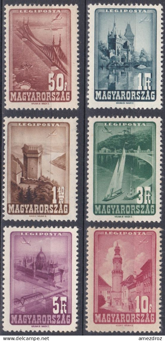 Hongrie PA MH * 1947 Poste Aérienne - Tourisme - Architecture (K12) - Neufs
