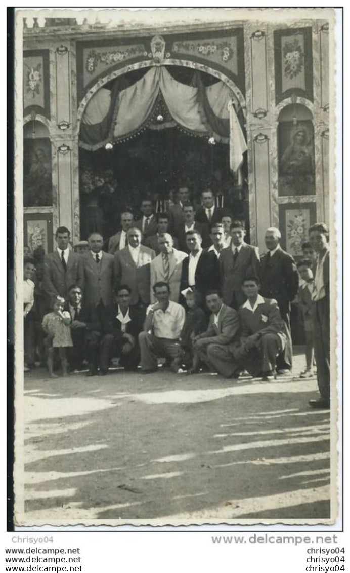 312Fb   Italie Carte Photo Cappella Santa Maria Cagliari Quartu S. Elena Animata En 1946 - Quartu Sant'Elena