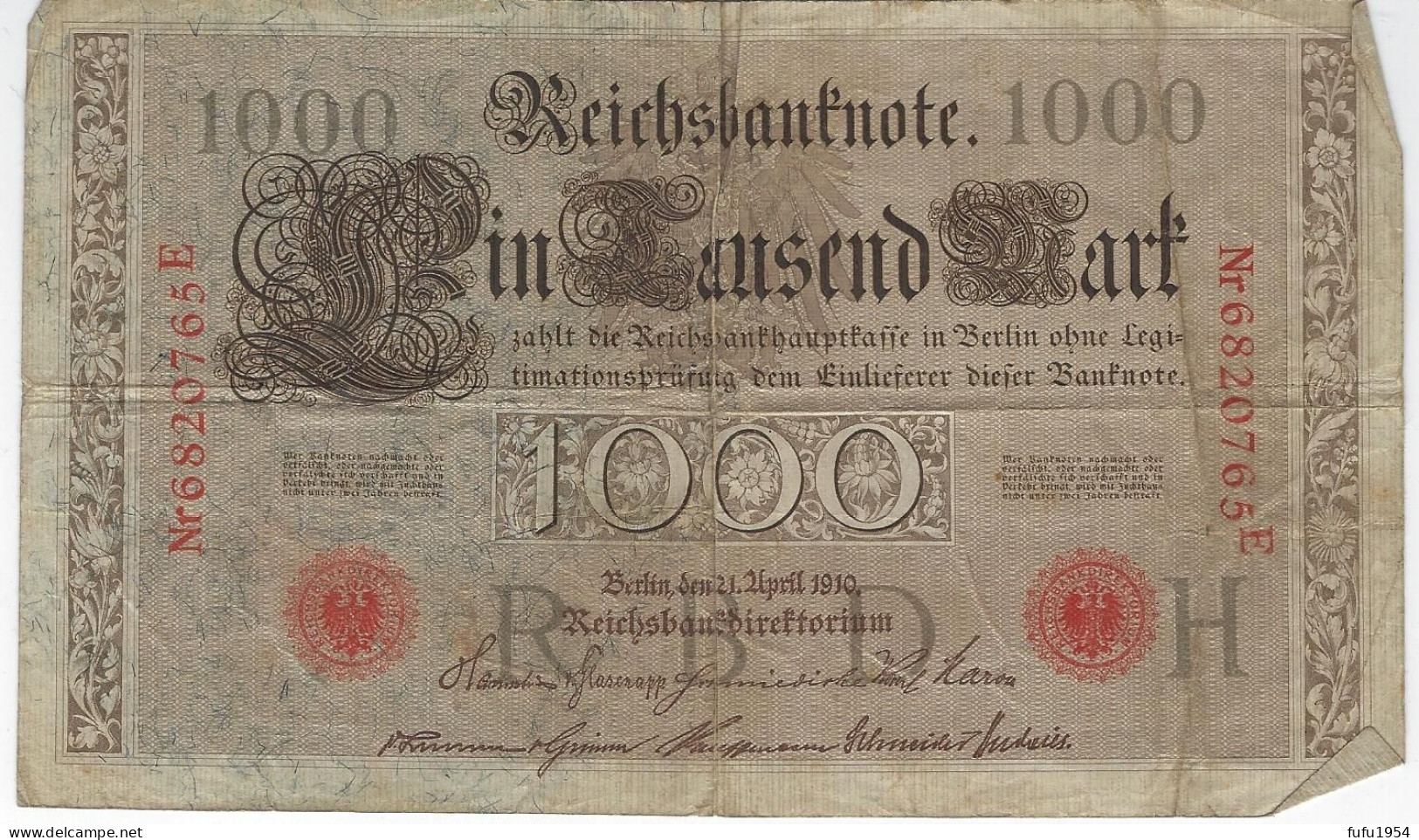 Billet - ALLEMAGNE - 1000 Mark - 21 Avril 1910 - 1.000 Mark