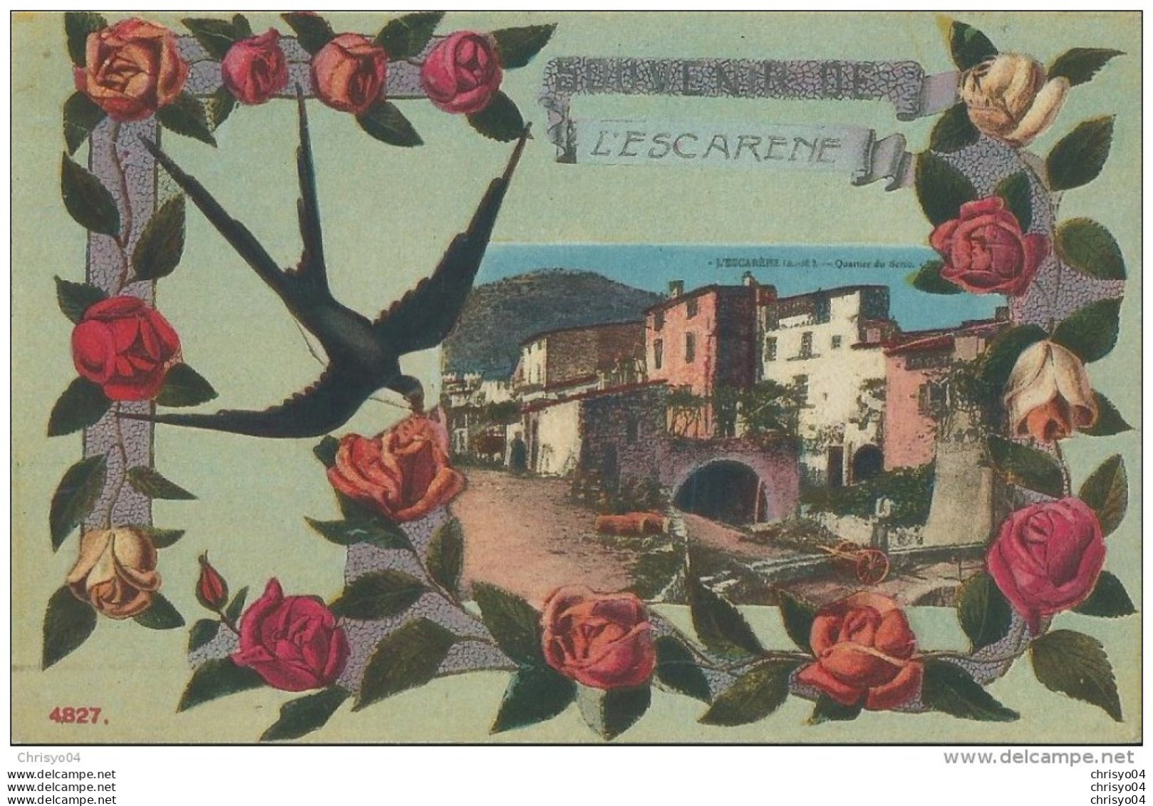 45Sis  06 L' Escarene Souvenir Quartier Du Serre Roses - L'Escarène