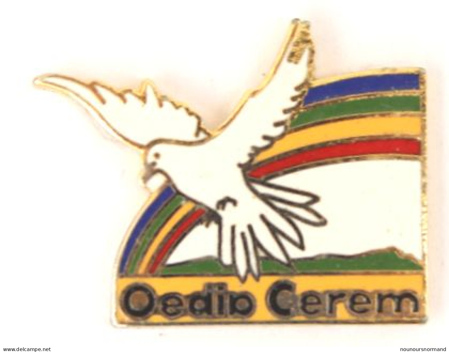 Pin's OEDIP CEREM - Colombe En Vol Et Arc En Ciel - N090 - Geneeskunde