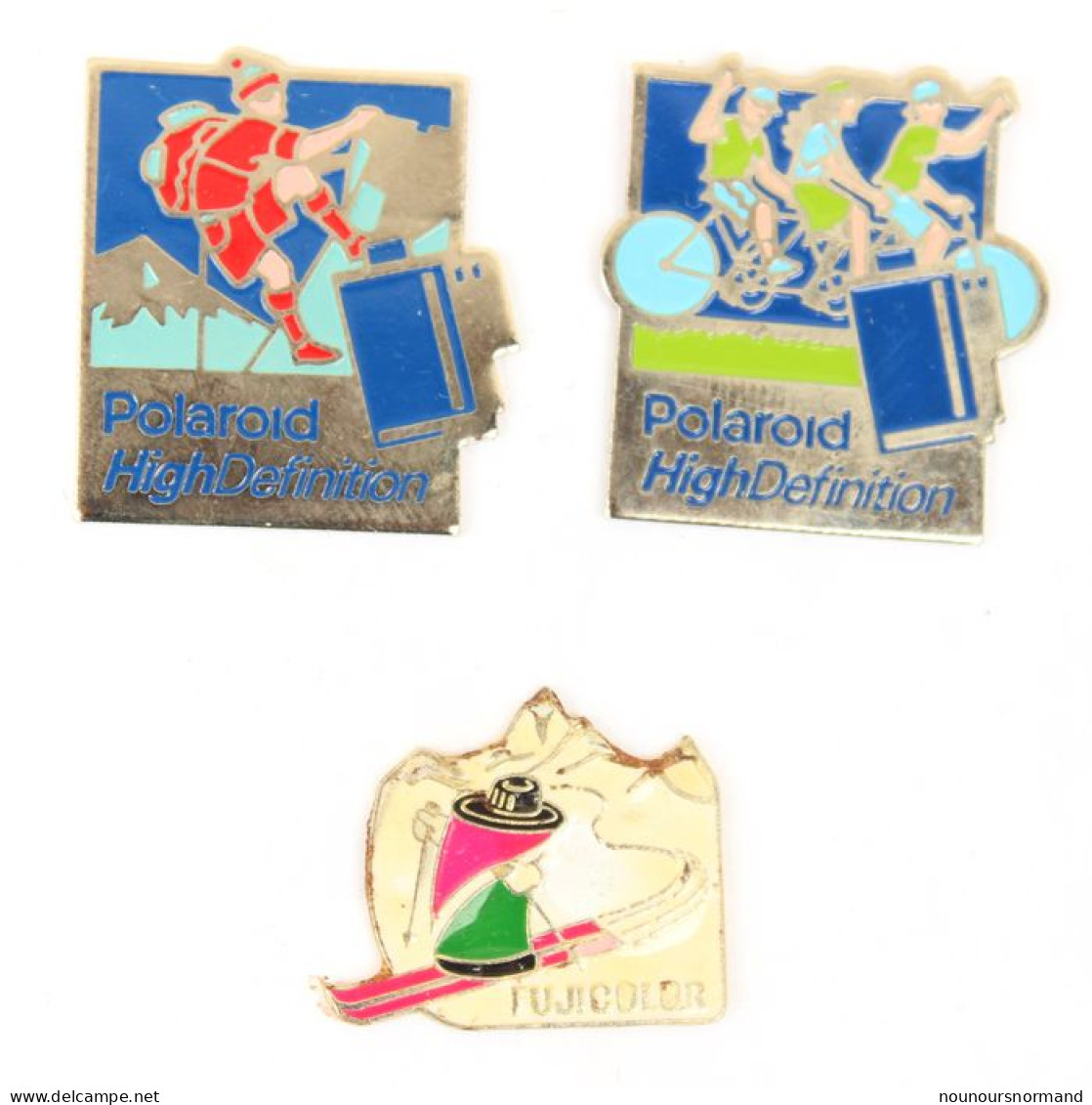 Lot De 3 Pin's PELLICULES PHOTO Vintage - Alpinisme - Ski Et Tandem - N091 - Photography