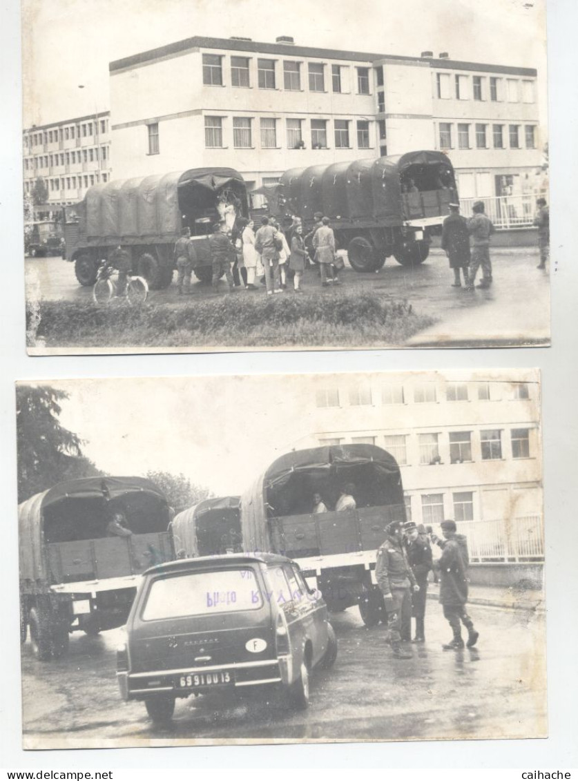32 - NOGARO - Lot De 15 Photos De Presse - Ramassage Scolaire Par L'Armée Octobre 1970 - - Nogaro