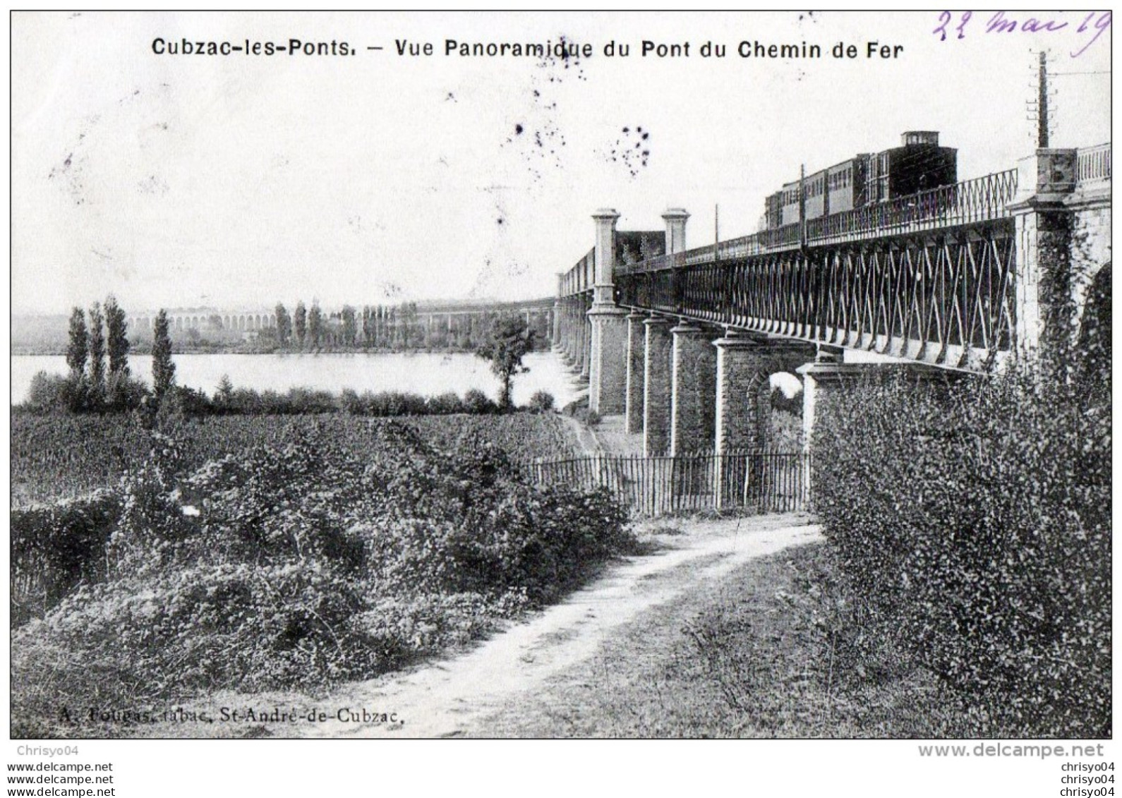56Ba  33 Cubzac Les Ponts Vue Panoramique Du Chemin De Fer Train - Cubzac-les-Ponts