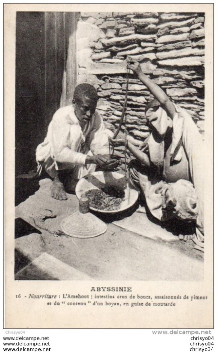 67Sm   Ethiopie Abyssinie Cuisine Plat L'Amehout Intestins Crus De Bouc Piment Et Contenu Du Boyau Comme Moutarde En TBE - Ethiopie