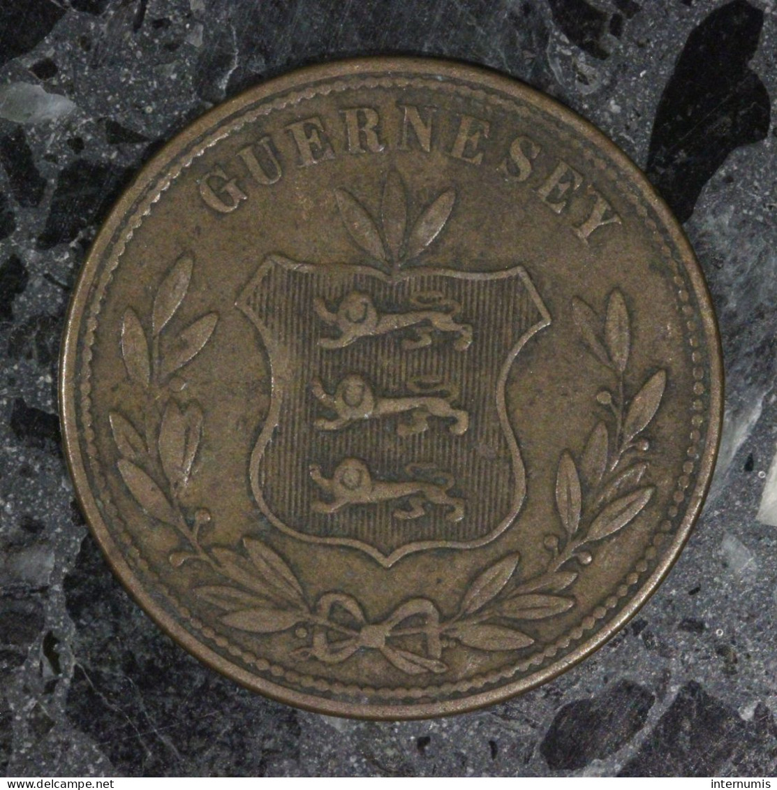  Guernsey / Guernesey, , 8 Doubles, 1864, , Bronze, TTB (EF),
KM#7 - Guernsey