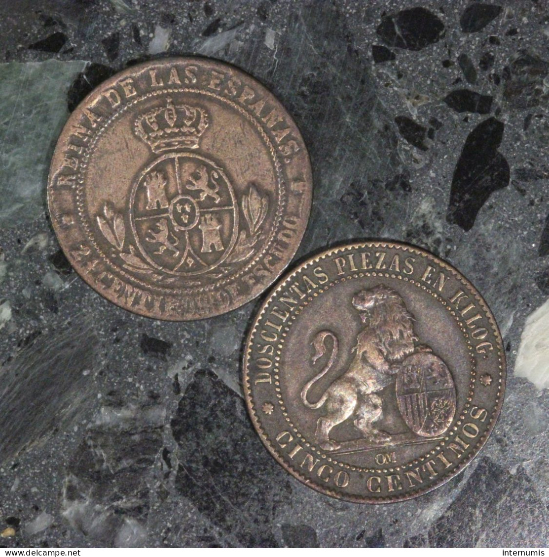  Espagne / Spain, , 5 Centimos, 1868 & 1870, , Bronze, ,
KM# - Otros & Sin Clasificación