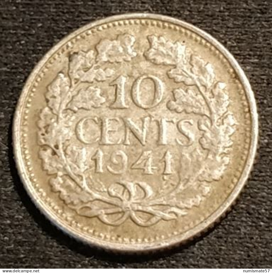 PAYS BAS - NEDERLAND - 10 CENTS 1941 - Wilhelmina - Argent - Silver - KM 163 - 10 Centavos
