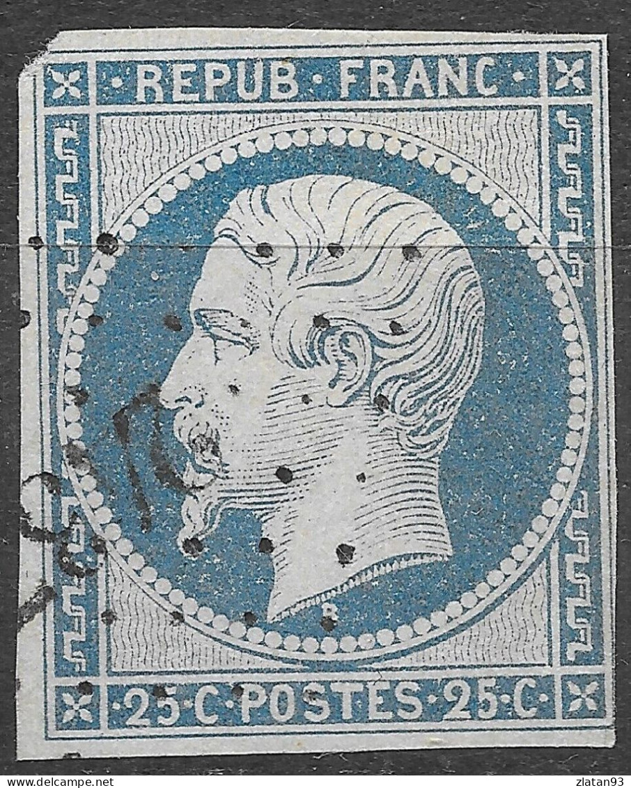 NAPOLEON N°10 25c Bleu Oblitéré Losange PC - 1852 Luis-Napoléon