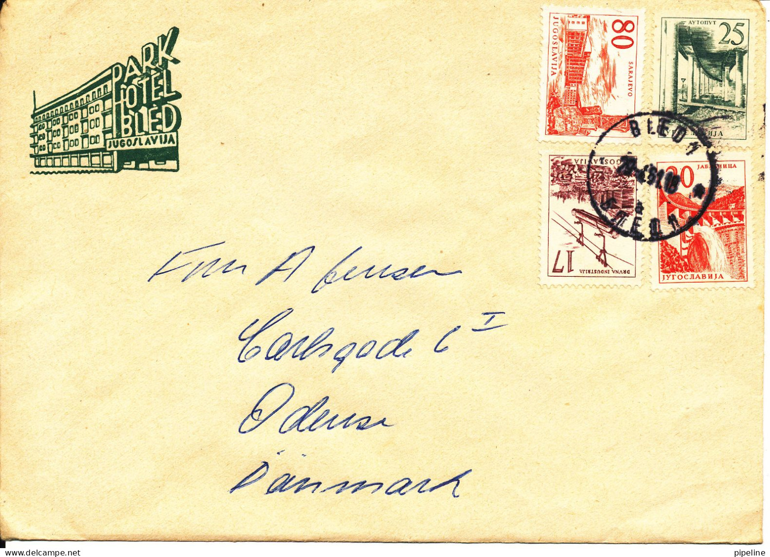 Yugoslavia Cover Sent To Denmark Bled 29-4-1961 - Covers & Documents