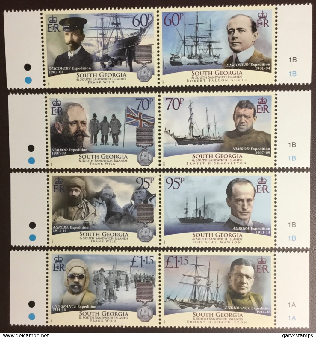 South Georgia 2011 Polar Explorers MNH - South Georgia