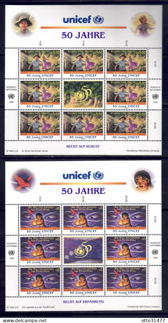 UNO Wien 1996 - 50 Jahre UNICEF, Nr. 218 - 219 Im Klb., Postfrisch ** / MNH - Unused Stamps