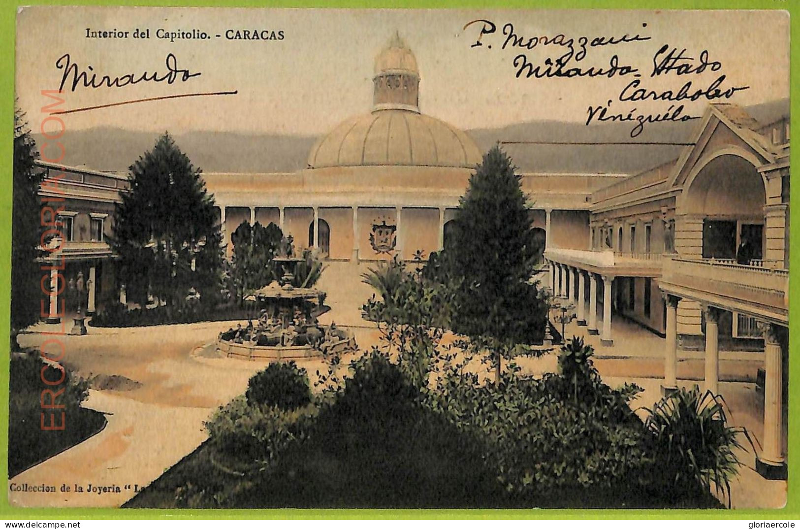 Af2870 - VENEZUELA - VINTAGE POSTCARD - Caracas - Interior Del Capitolio - 1911 - Venezuela