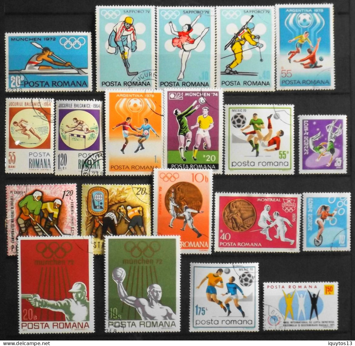 Lot De 20 Timbres - ROUMANIE POSTA ROMANA - J.O. Divers 1970/80 - Oblitérés - Sammlungen