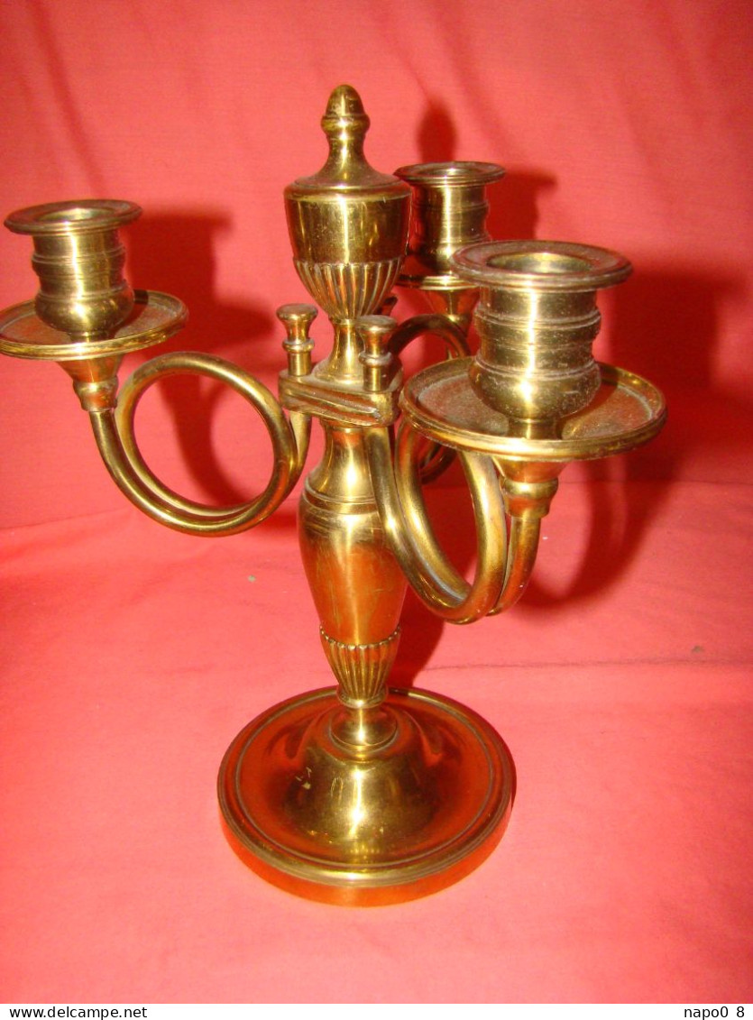 Paire De Candélabres En Bronze à 3 Bougeoirs - Chandeliers, Candelabras & Candleholders