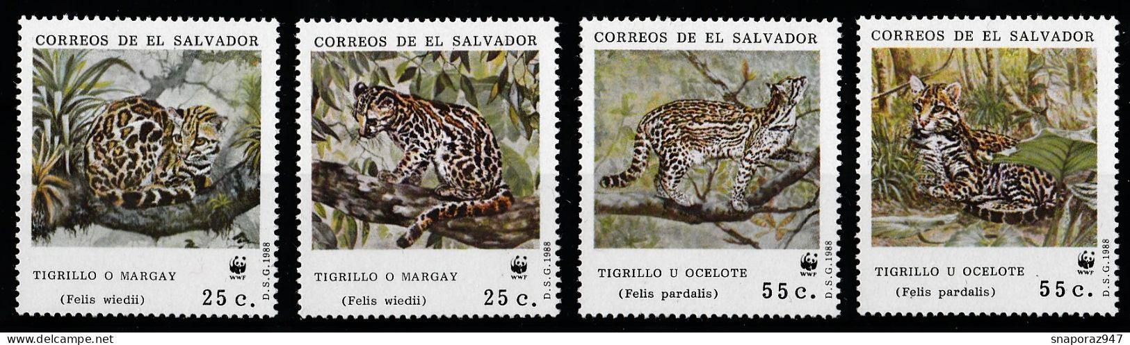 1988 El Salvador Jaguars Set MNH** B522 - Sonstige & Ohne Zuordnung